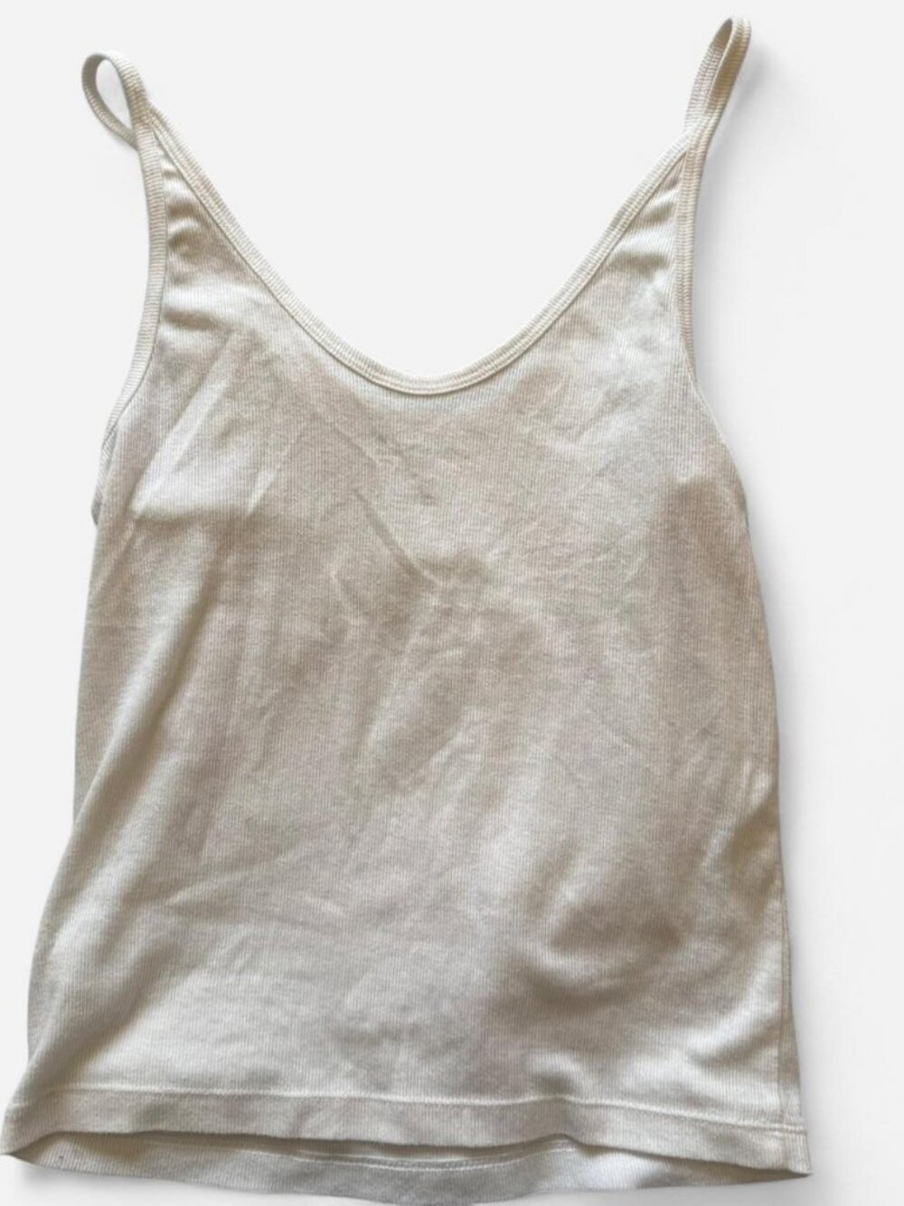 Universal Thread white ribbed button strap tank top